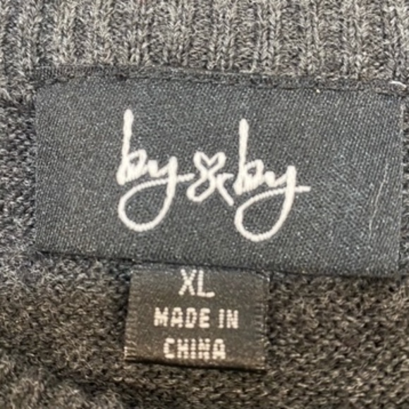 Grey and Pink Sweater Dress with Pearls and Rhinestone Accents - Picture 3 of 16